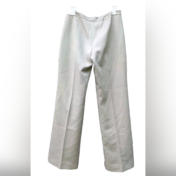 Le Suit Petite Chino Pants Beige/Hint Soft Olive Polyester Fully Lined Size 6P - Picture 4 of 11